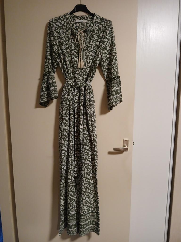 Lange zomerjurk Ambika, maat XS, leuke accenten, groen, Ophalen of Verzenden, Zo goed als nieuw, Ambika, Maat 34 (XS) of kleiner