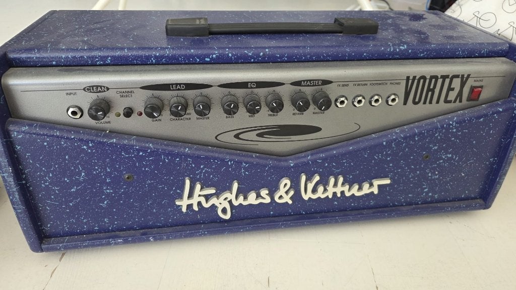 Hughes & Kettner Vortex Blue gitaarversterker 100W head, Ophalen, Gebruikt, Gitaar, 100 watt of meer