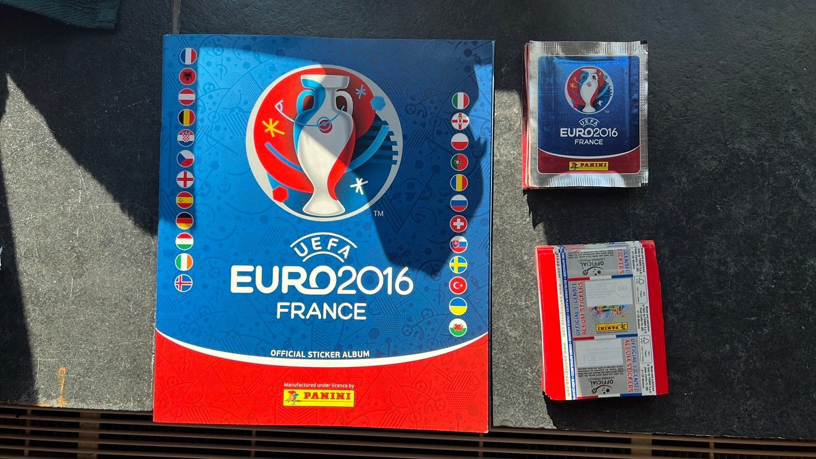 Panini 2016 euro wk france nieuw album met 50 pakjes, 1 speler, Ophalen of Verzenden, Zo goed als nieuw, Vanaf 3 jaar