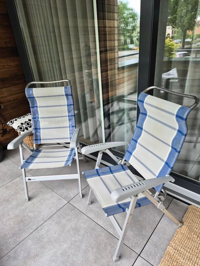 Twee Dukdalf verstelbare stoelen, Caravans en Kamperen, Ophalen, Campingstoel