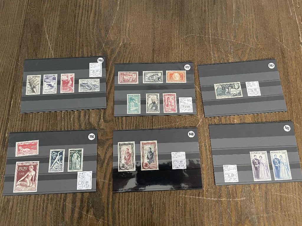 oude postzegels Monaco 6 kaarten hogere waarde's /2, Verzenden