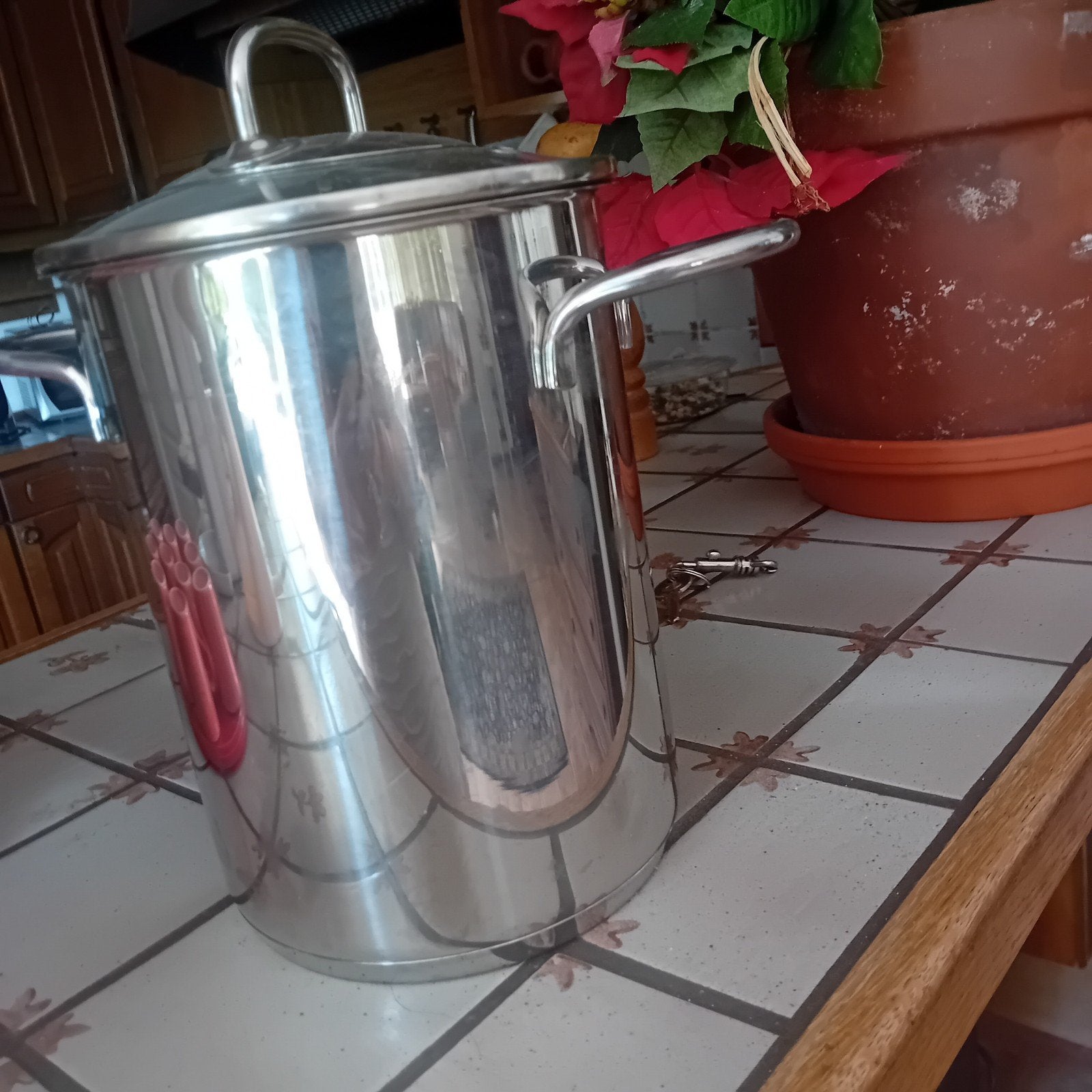 Grote RVS Kookpan met Deksel - Ideaal voor Soep/Pasta, Ophalen of Verzenden, Gebruikt, Rvs