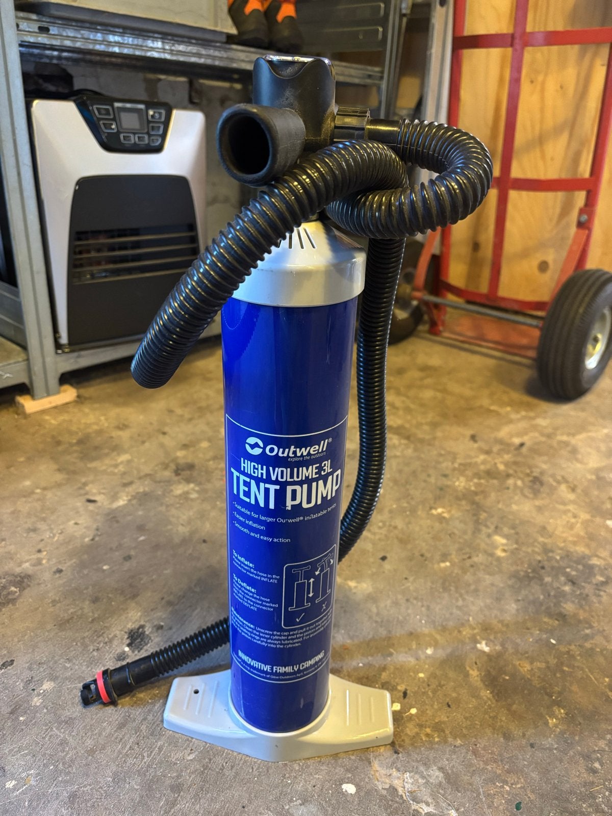 Outwell High Volume 3L Tentpomp met drukmeter, Ophalen, Gebruikt
