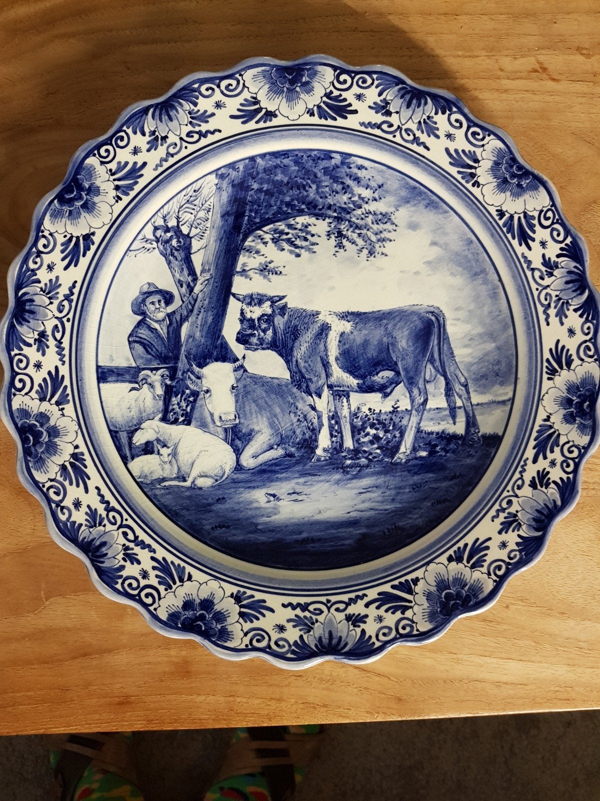Delftsblauw Bord "Naar P. Potter" - Handgeschilderd, Ophalen of Verzenden