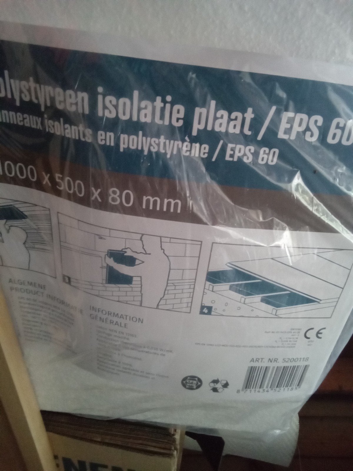 Polystyreen/ piepschuim isolatie, Ophalen, Nieuw, Piepschuim (Tempex), 8 tot 12 cm