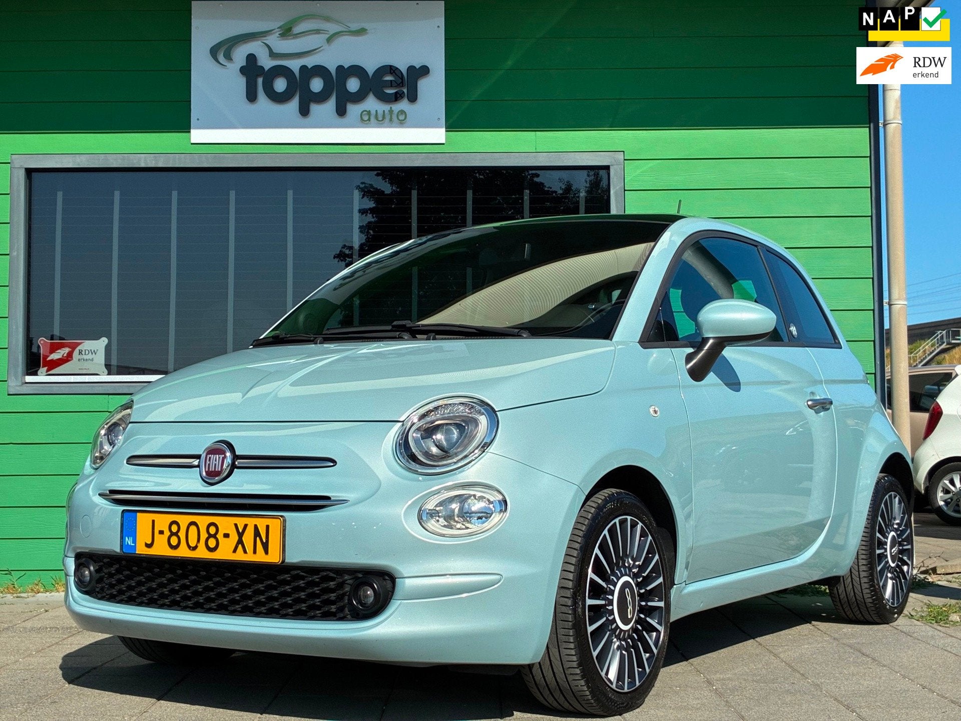 Fiat 500 1.0 Hybrid Mint Breeze|2e Eigenaar|Panoramadak|Navi, Auto's, Voorwielaandrijving, Euro 6, 4 stoelen, Origineel Nederlands