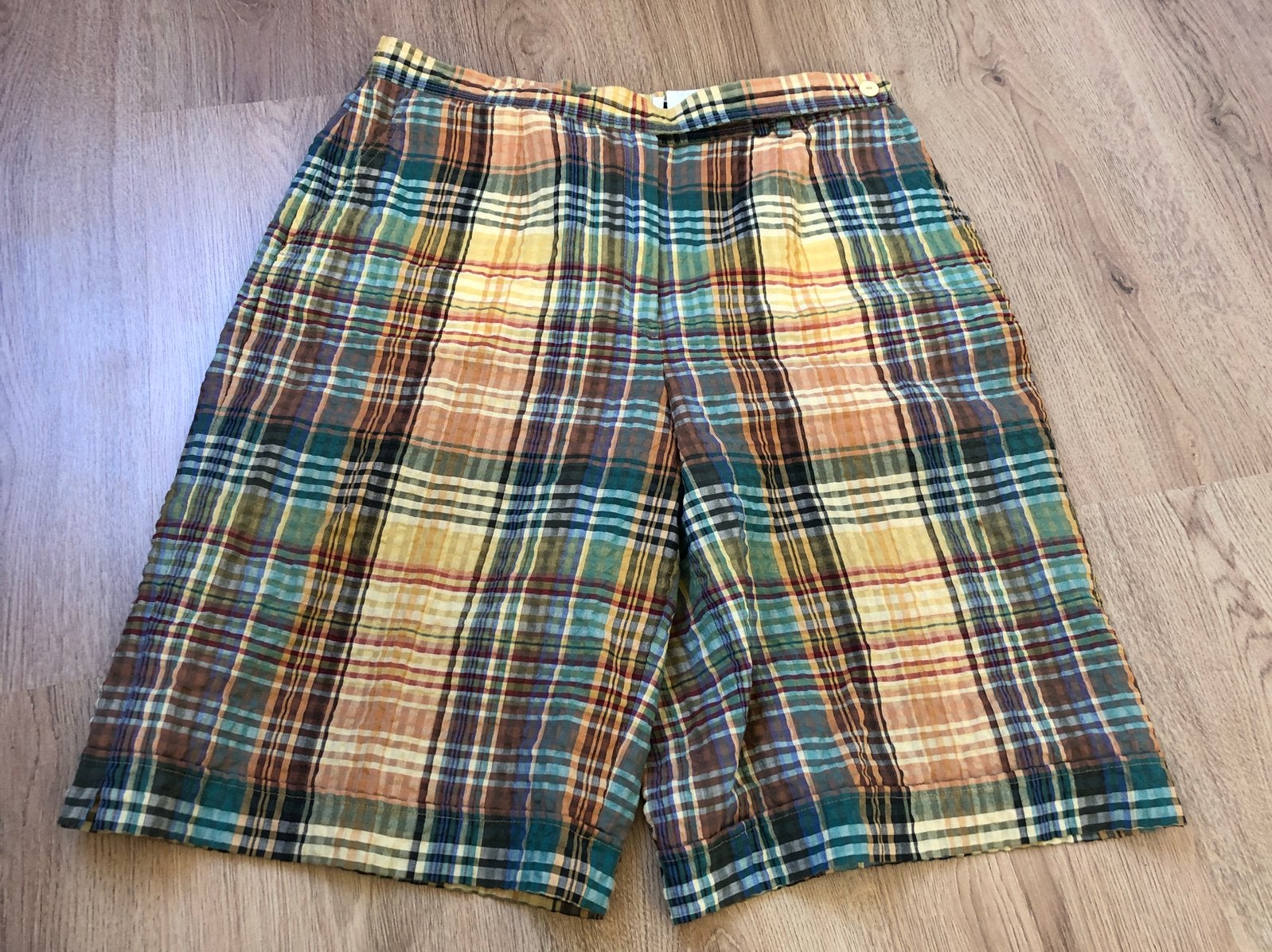 Hammer schmidt vintage geruite ruitjes korte broek l geel, Kleding | Dames, Kort, Geel, Maat 42/44 (L), Ophalen of Verzenden
