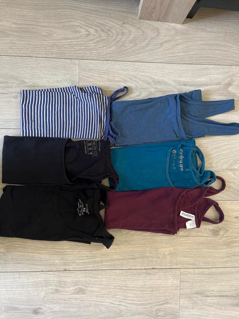 6 Hemdjes XS/S - Diverse Kleuren en Merken, Blauw, Ophalen of Verzenden, Zonder mouw, Maat 34 (XS) of kleiner