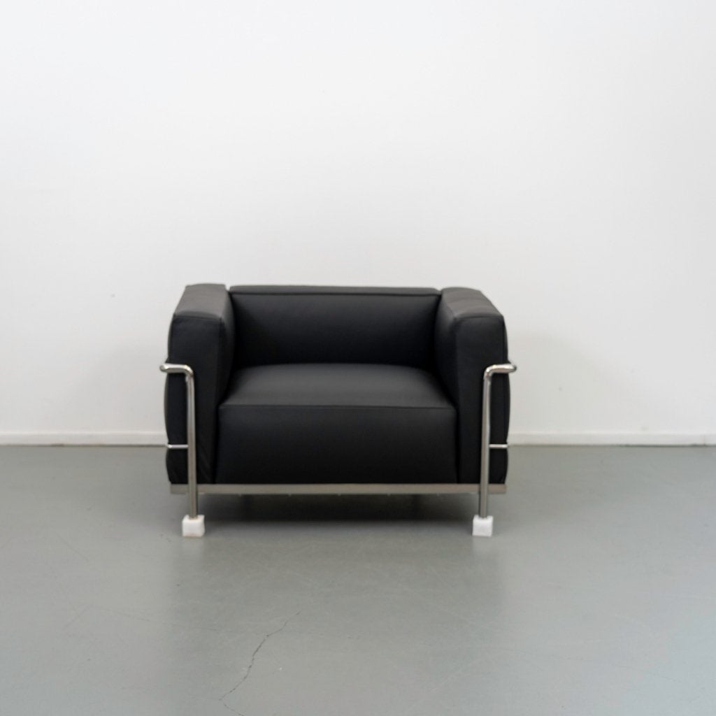 3x Cassina Le Corbusier LC3 Fauteuil Zwart Leer - Chroom, Niet ingevuld, Niet ingevuld, Nieuw, Ophalen of Verzenden
