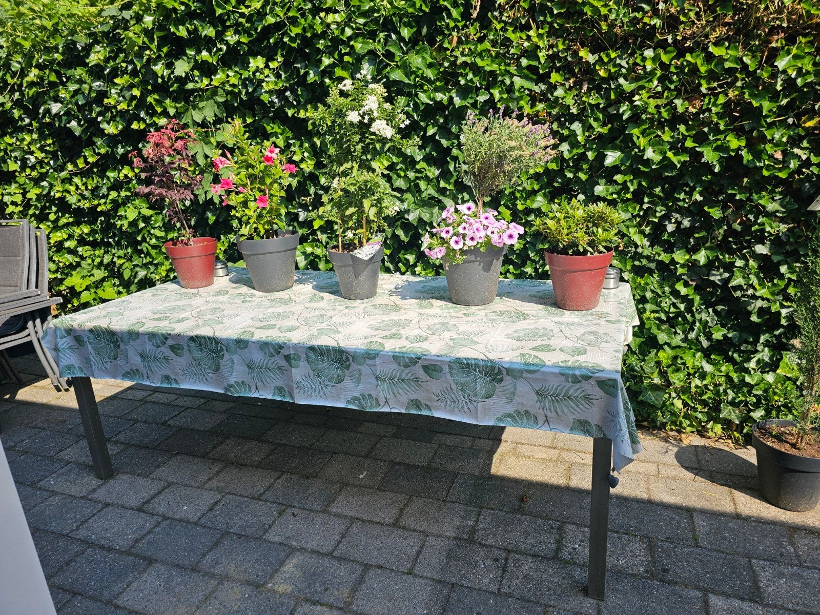 Robuuste tuintafel van hout en metaal, Tuin en Terras, Ophalen, Gebruikt, Rechthoekig, Hout