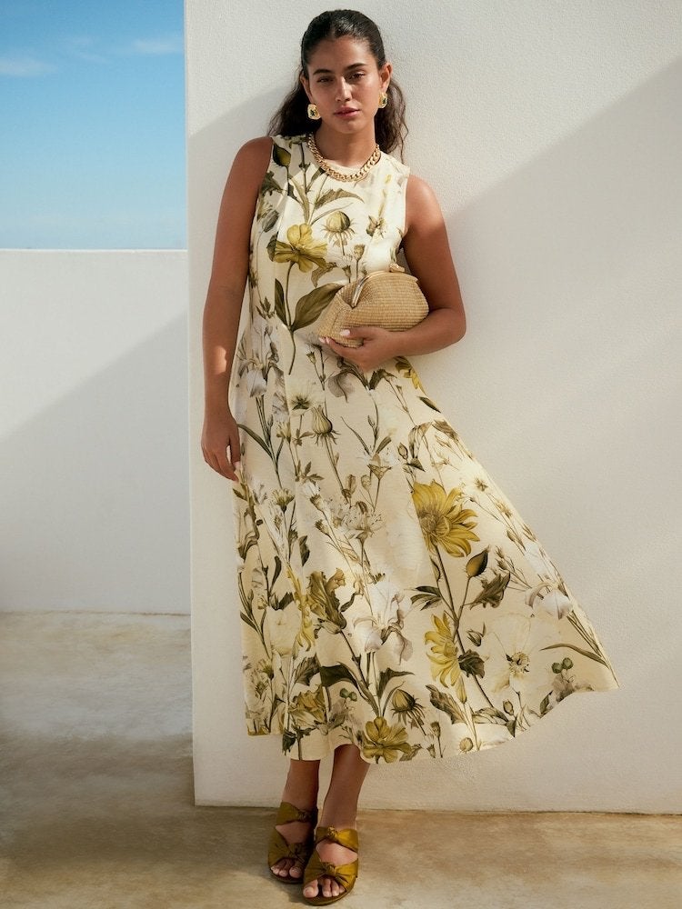 NEXT bloemenprint maxi jurk - Nieuw metkaartje, Meerkleurig, Maat 42/44 (L), Nieuw, Ophalen of Verzenden