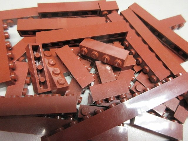 nr. 9257, 60 roodbruine stenen, 1 nop breed., Ophalen of Verzenden, Zo goed als nieuw, Losse stenen, Lego