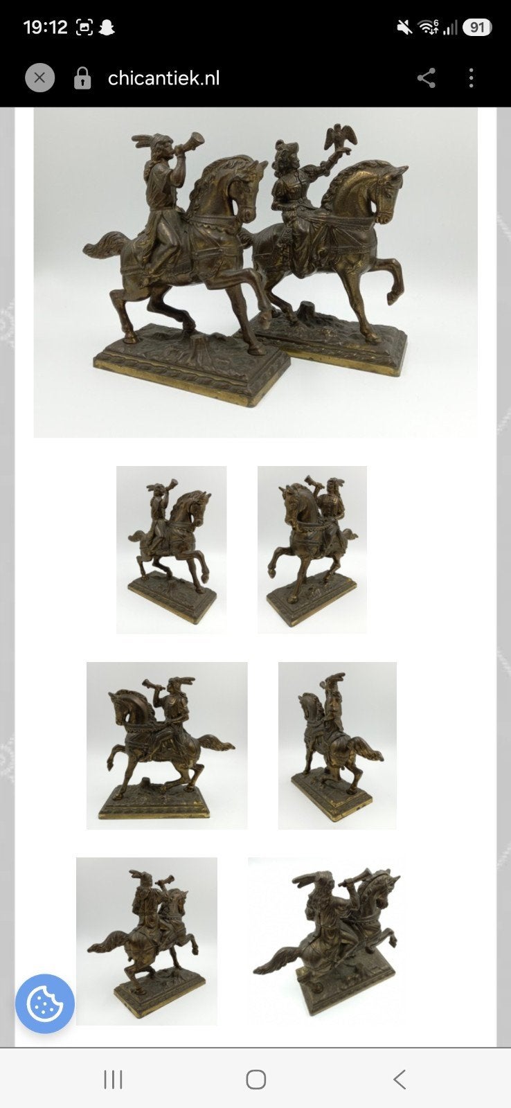 Set van 2 bronzen ruiters - 20e eeuw, Ophalen of Verzenden