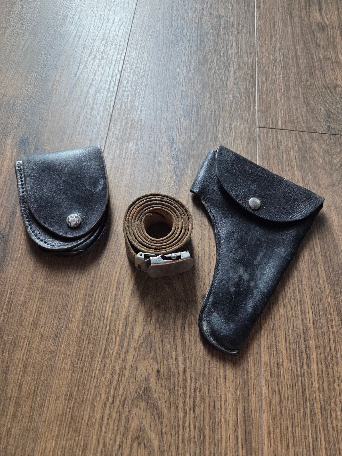 Zwart Leren Riem met Holster, Ophalen of Verzenden