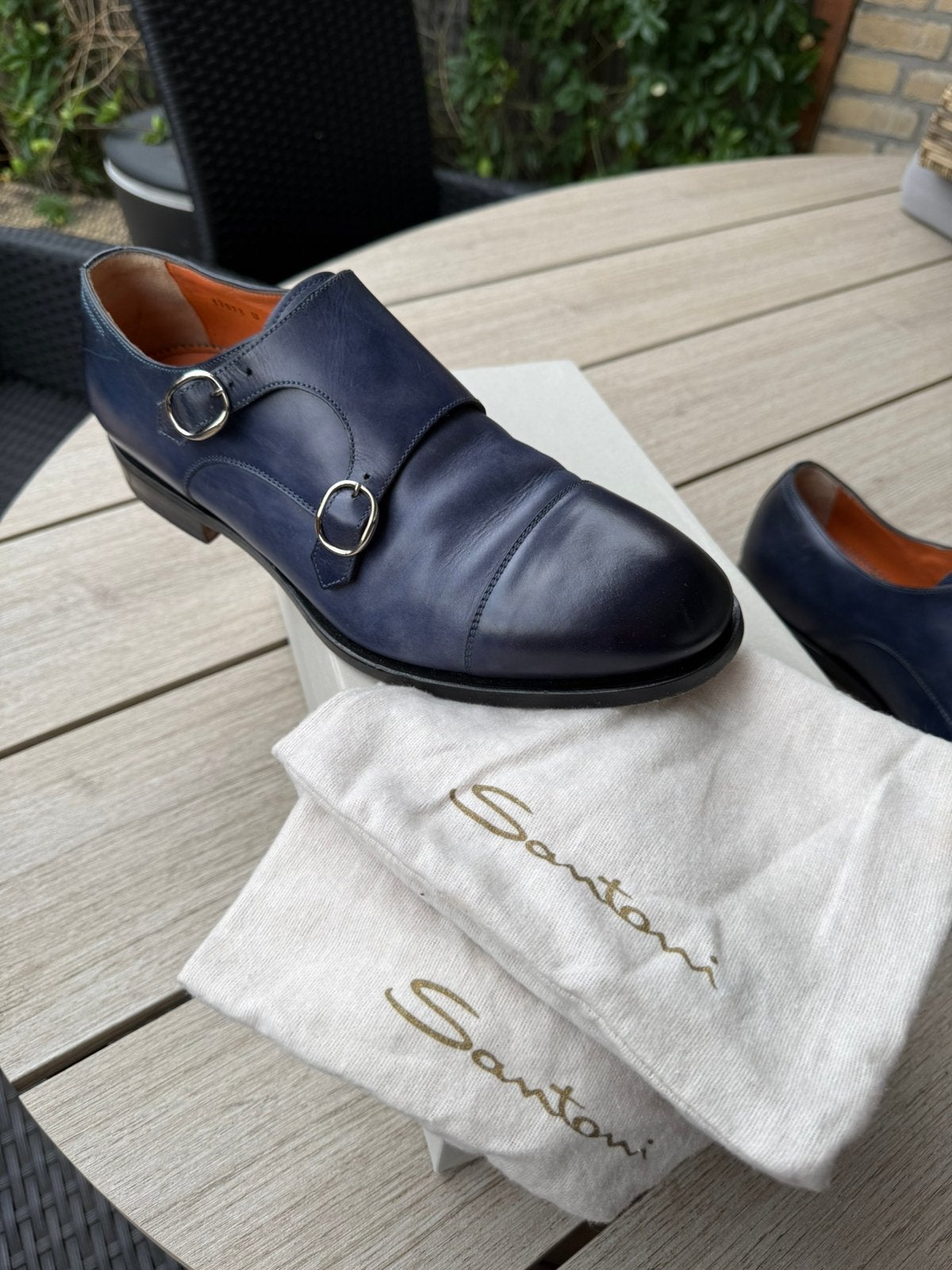 Santoni maat 9,5 blauw, Ophalen of Verzenden, Zo goed als nieuw, Blauw, Gespschoenen
