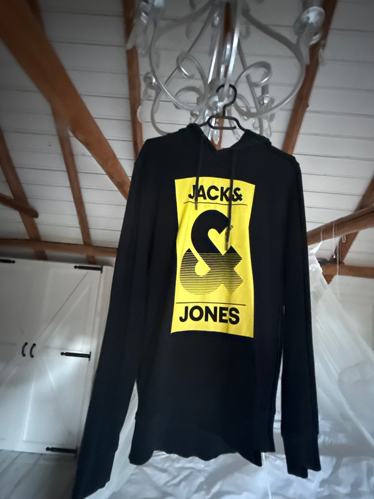 🖤Jack & Jones hoodie zwart met geel logo, Ophalen of Verzenden, Zo goed als nieuw, Maat 48/50 (M), Zwart