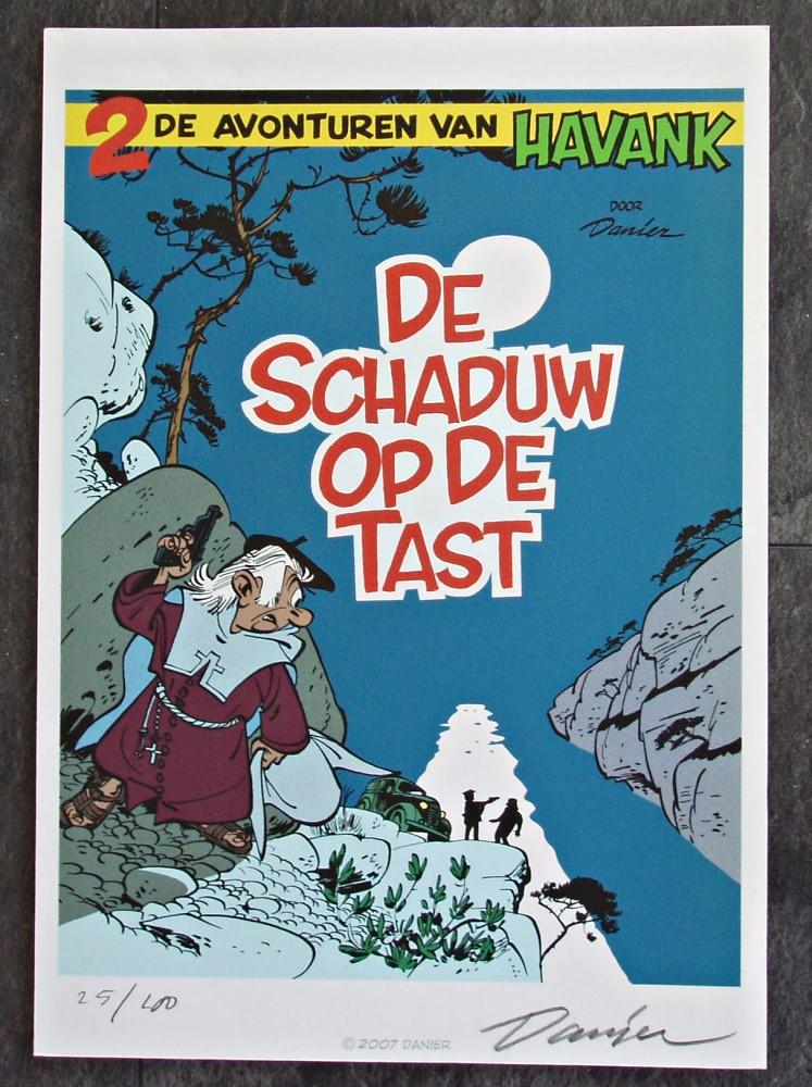 A4 Prent Havank - De schaduw op de tast - Daan Jippes Danier, Verzenden, Overige figuren, Zo goed als nieuw, Plaatje, Poster of Sticker