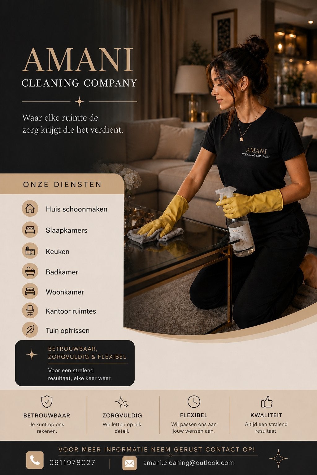 Schoonmaakster aangeboden, Vacatures, Variabele uren, MBO, Freelance of Uitzendbasis