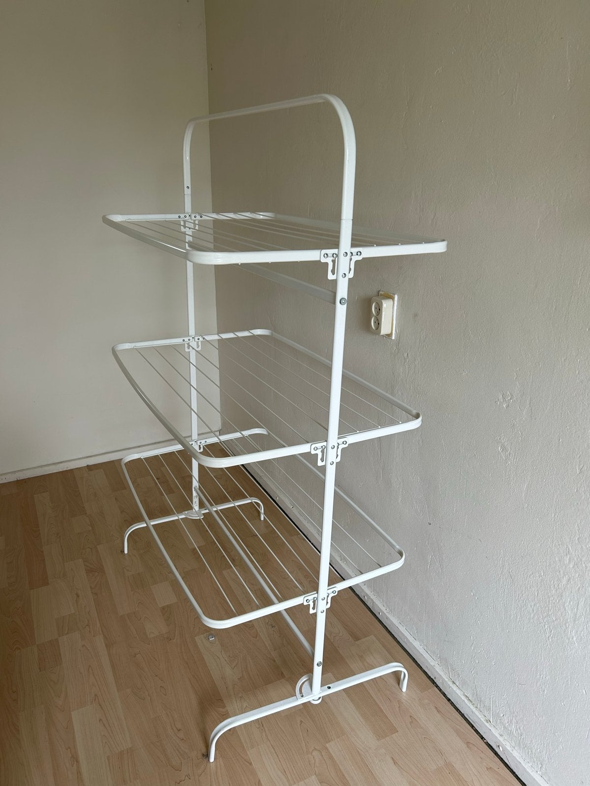 IKEA MULIG Droogrek - Wit, opvouwbaar en verstelbaar, Tuin en Terras, Droogmolens en Wasrekken, Ophalen, Gebruikt, Wasrek