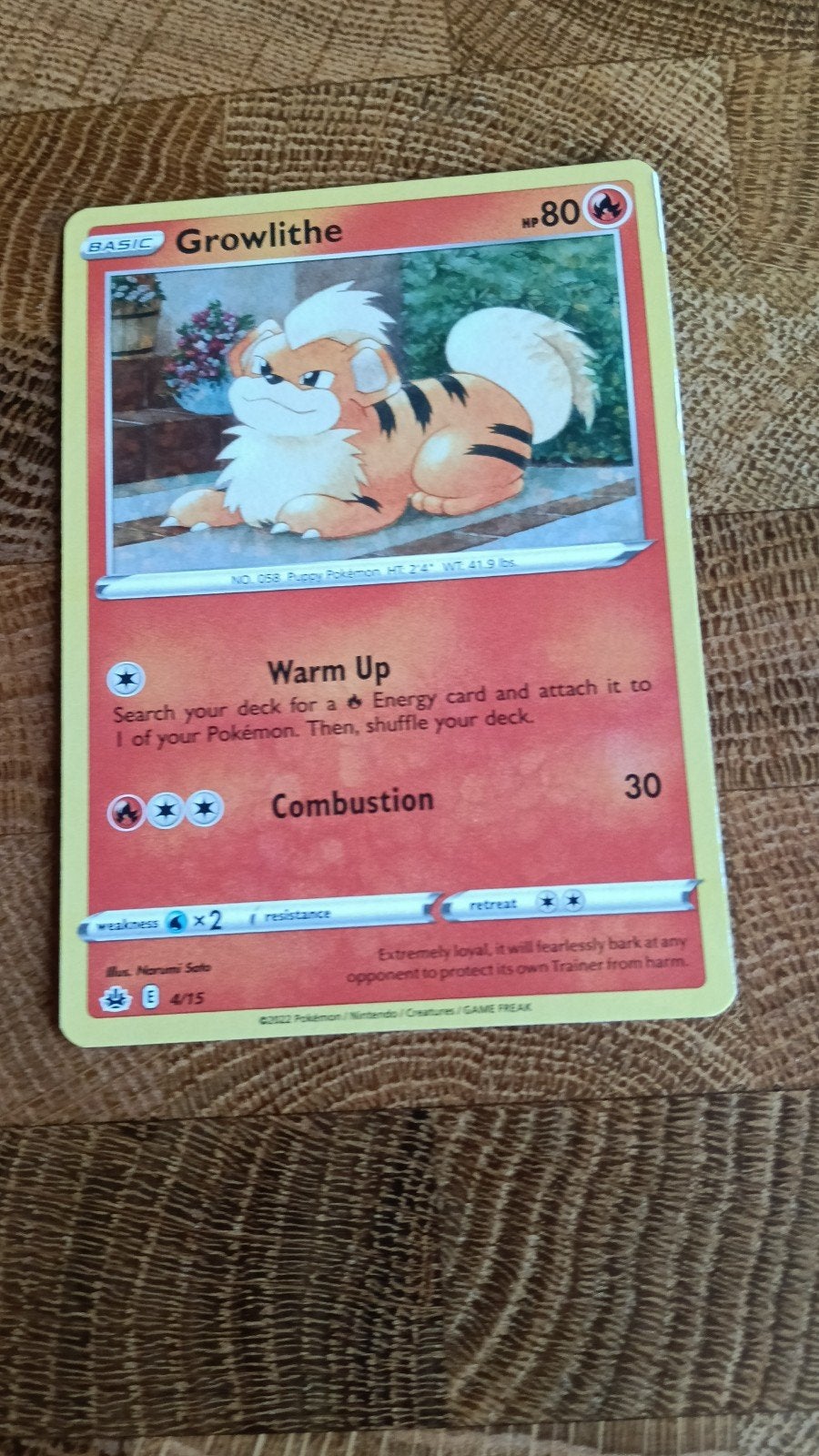 Growlithe 4/15 McDonalds Holo Pokémon Kaart, Ophalen of Verzenden, Zo goed als nieuw, Losse kaart