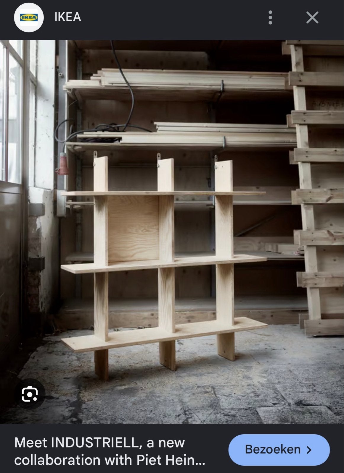 IKEA Industriell Kastje/Boekenkast - Piet Hein Eek, Ophalen, Met plank(en), Gebruikt, 100 tot 150 cm