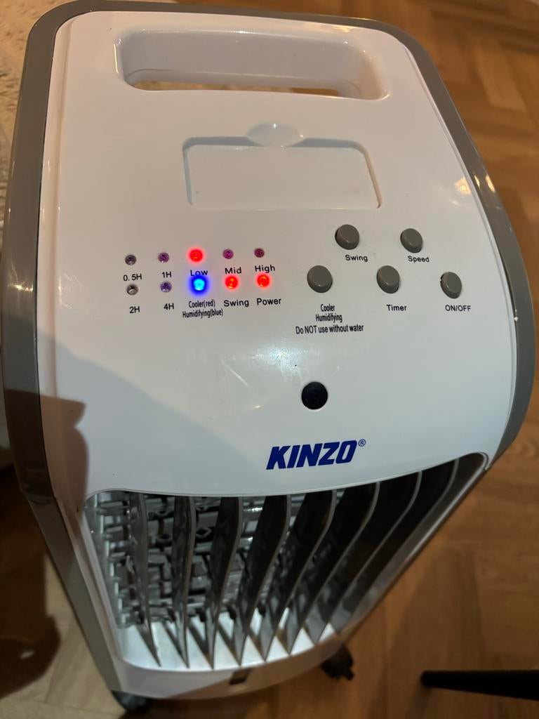 Kinzo Luchtkoeler/bevochtiger met timer en filter, Witgoed en Apparatuur, Ophalen, Gebruikt, Minder dan 60 m³, Timer
