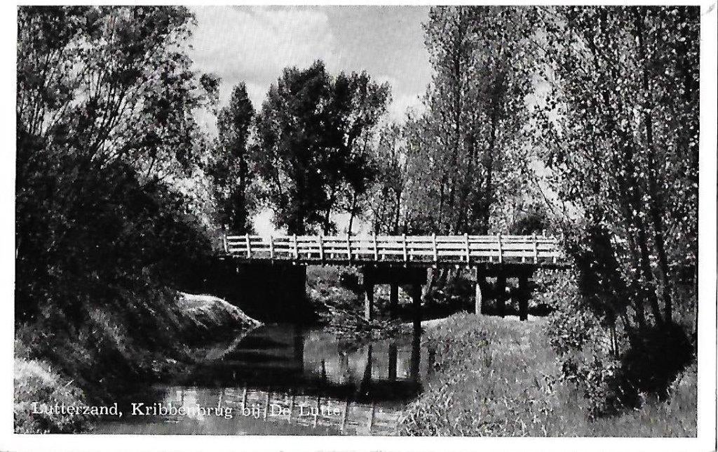 Kr19 gelopen ansichtkaart Lutterzand Kribbenbrug De Lutte, Ophalen of Verzenden, 1960 tot 1980, Gelopen
