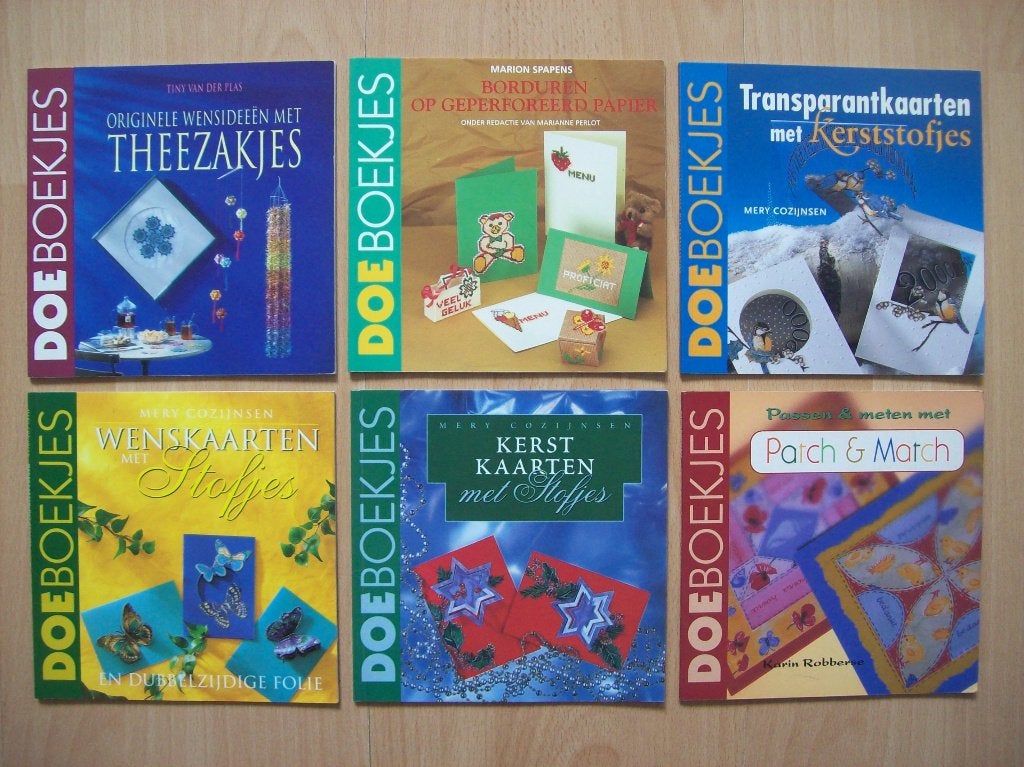 DoeBoekjes 6x - theezakjes borduren kerst wenskaarten patch, Ophalen of Verzenden, Zo goed als nieuw, Overige onderwerpen