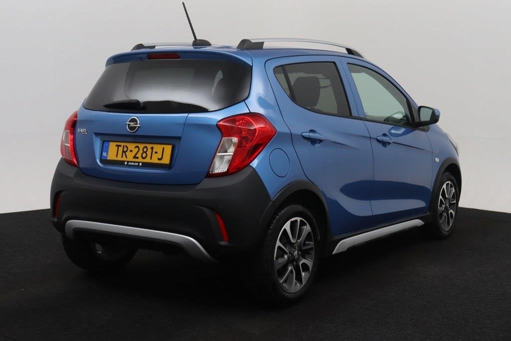 Opel KARL 1.0 Rocks Online Ed. rijklaarprijs CarPlay/Airco, Auto's, Voorwielaandrijving, 839 kg, Stof, Gebruikt