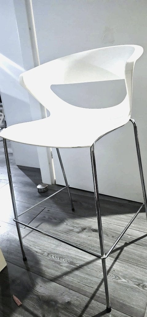 barkrukken 6 x wit design, Ophalen, Met voetsteun, 90 cm of meer, Metaal
