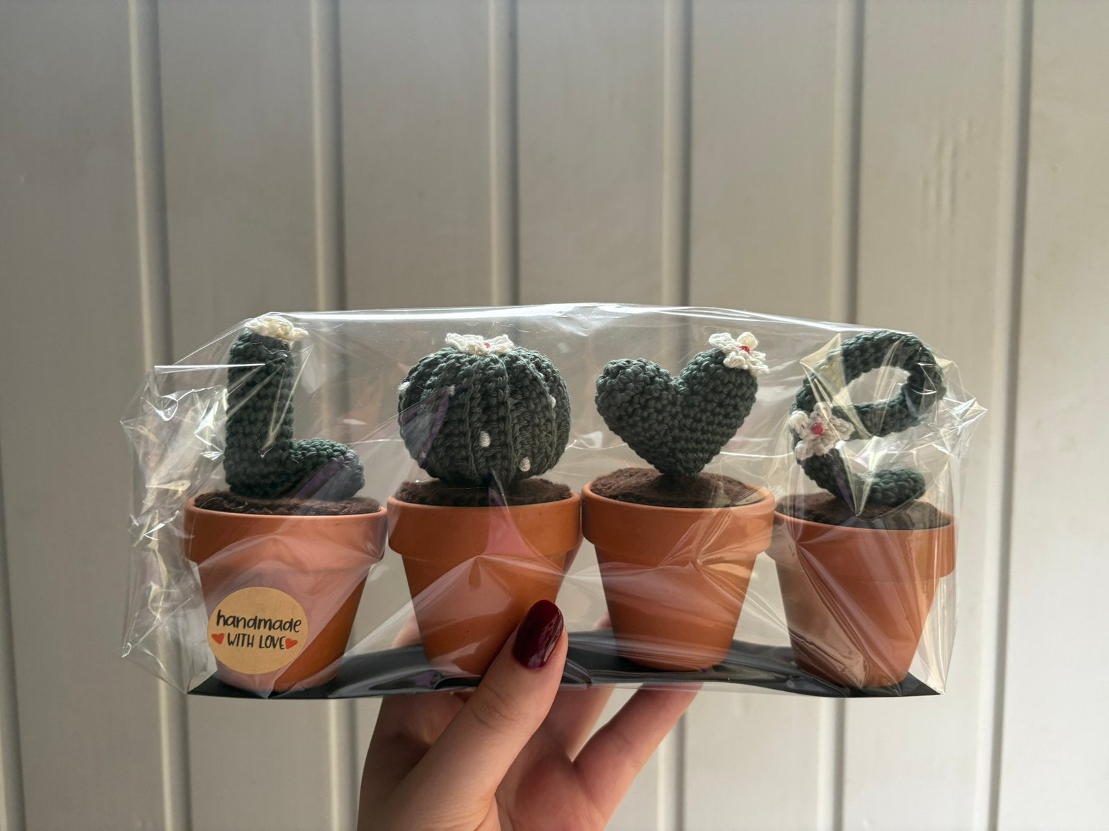 Gehaakte cactus set “love” - uniek cadeautje, Ophalen of Verzenden, Gebruikt, Dier