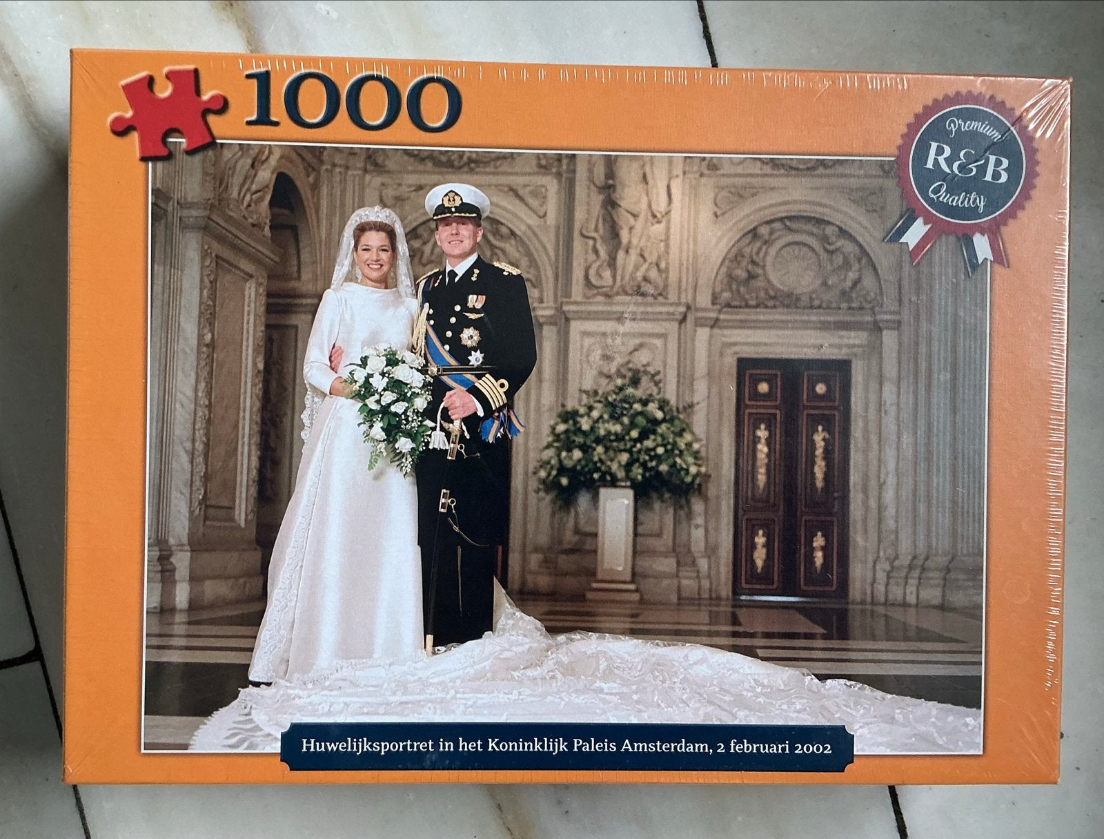 Legpuzzel Huwelijk Koninklijk Paleis Amsterdam 1000 stukjes, Ophalen of Verzenden, 500 t/m 1500 stukjes, Nieuw, Legpuzzel