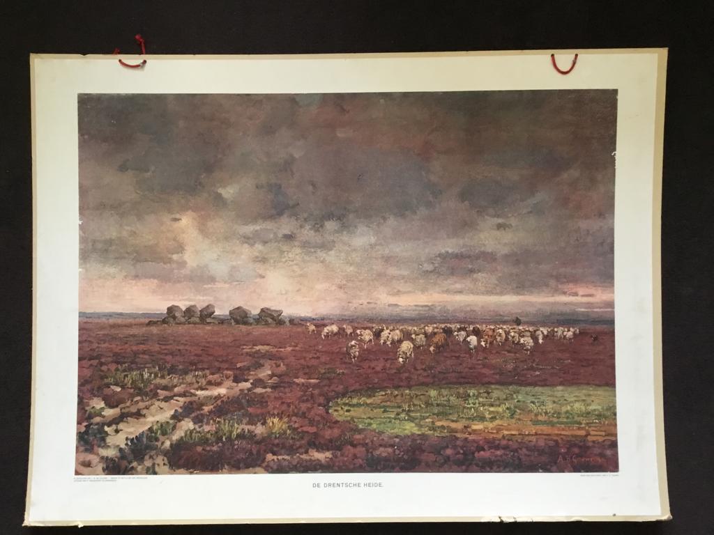 Oude schoolplaat “ de Drentsche heide “, Ophalen