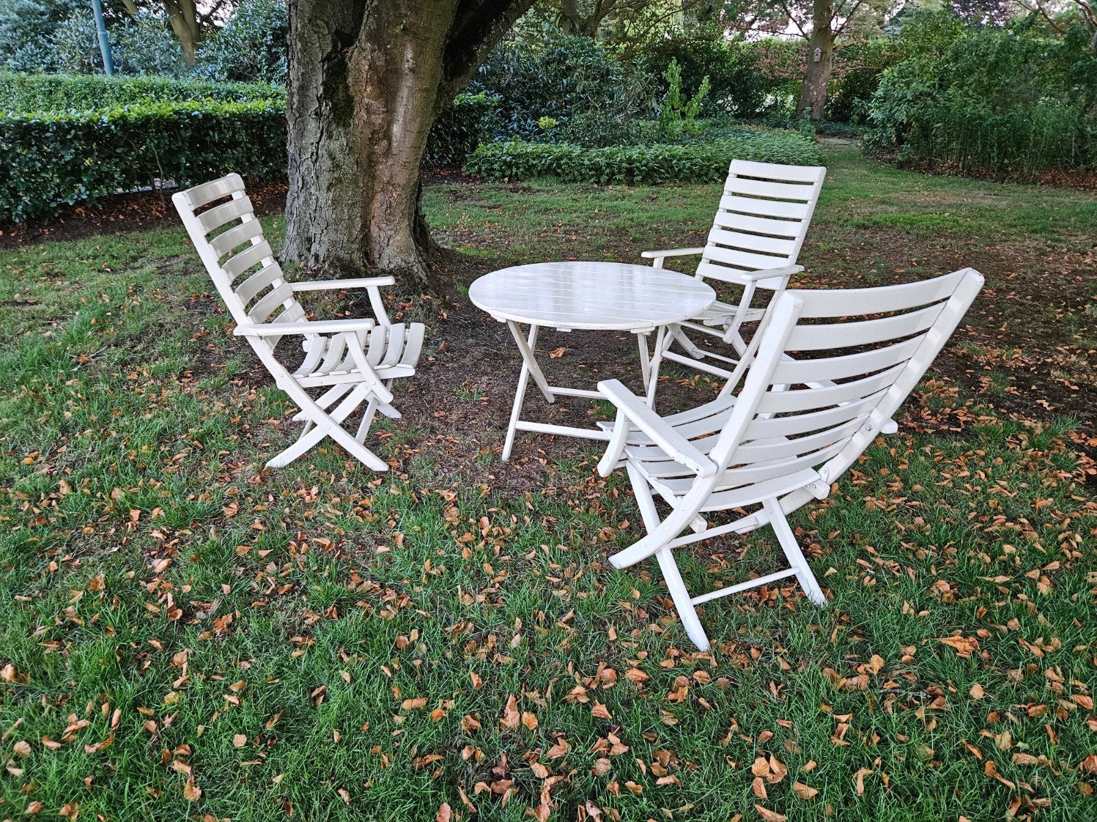 vintage tuinset, volledig houten set, inklapbaar., Gebruikt, X, Tuinset, Hout