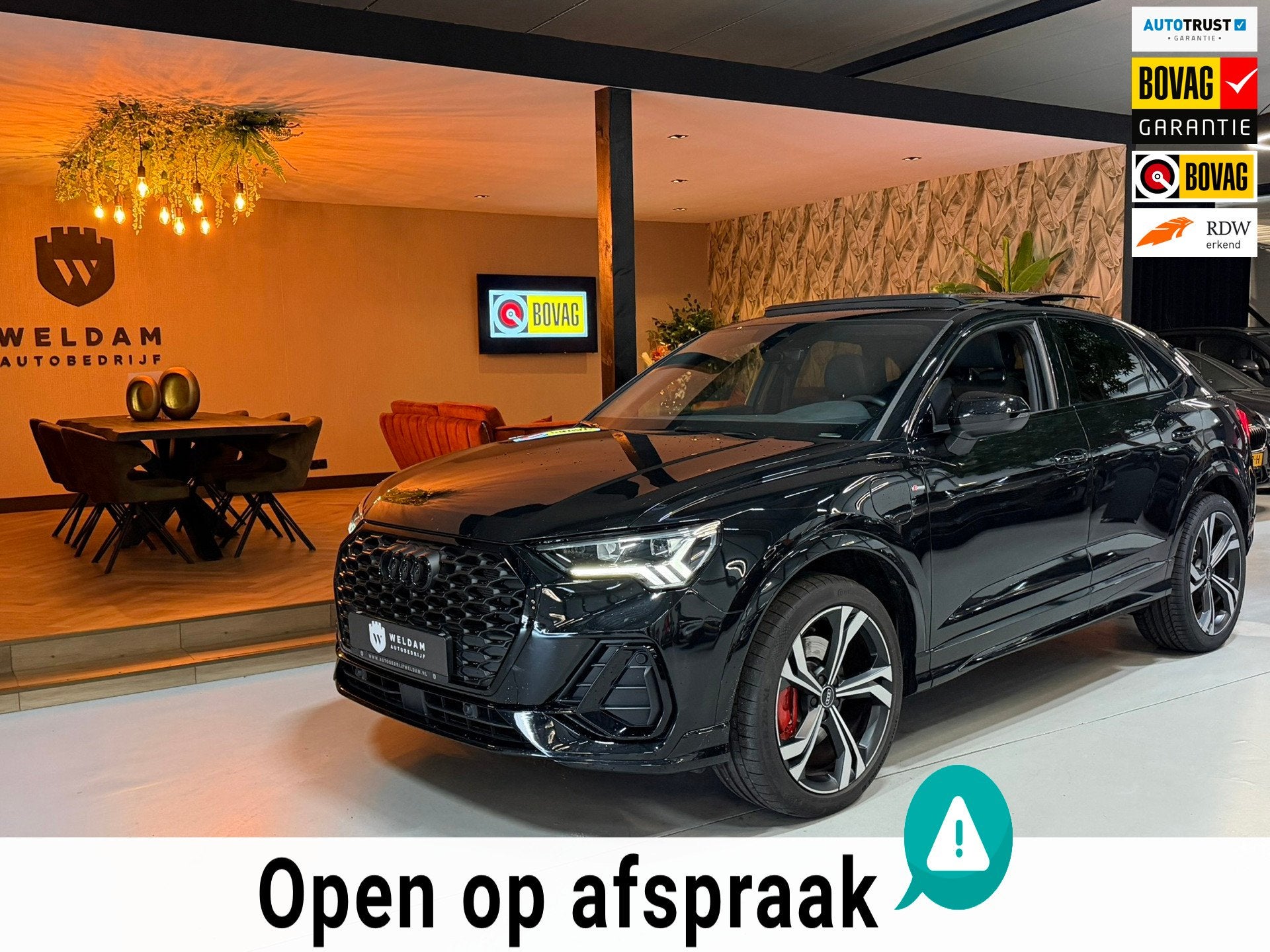 Audi Q3 Sportback 45 TFSI e S Edition|245pk|Plug-in Hybrid|D, Auto's, Gebruikt, Met garantie (alle), Leder en Stof, Zwart
