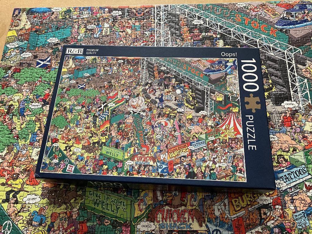 R&B puzzle Oops, Ophalen of Verzenden, 500 t/m 1500 stukjes, Zo goed als nieuw, Legpuzzel