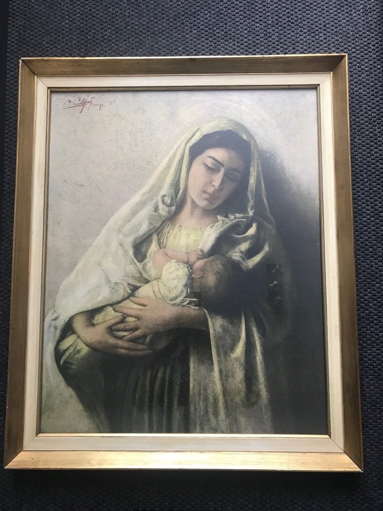 Moeder met kind, Ophalen, Klassiek, Achter glas, Portret of Personen