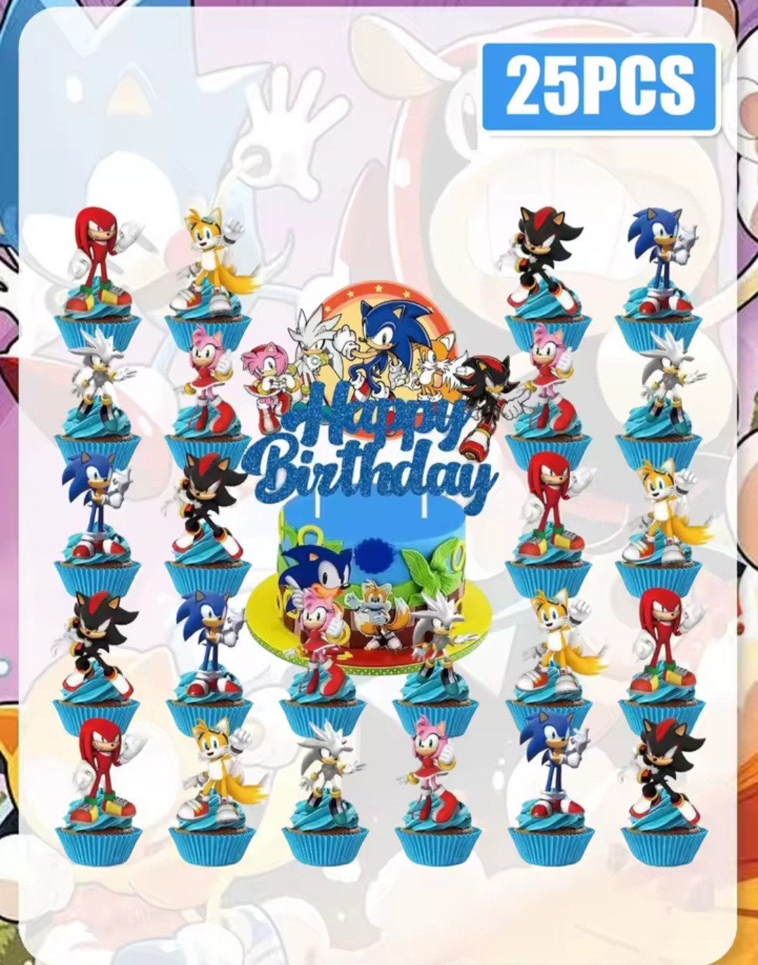 25-delige Sonic the Hedgehog Cupcake Toppers Set, Ophalen of Verzenden, Nieuw