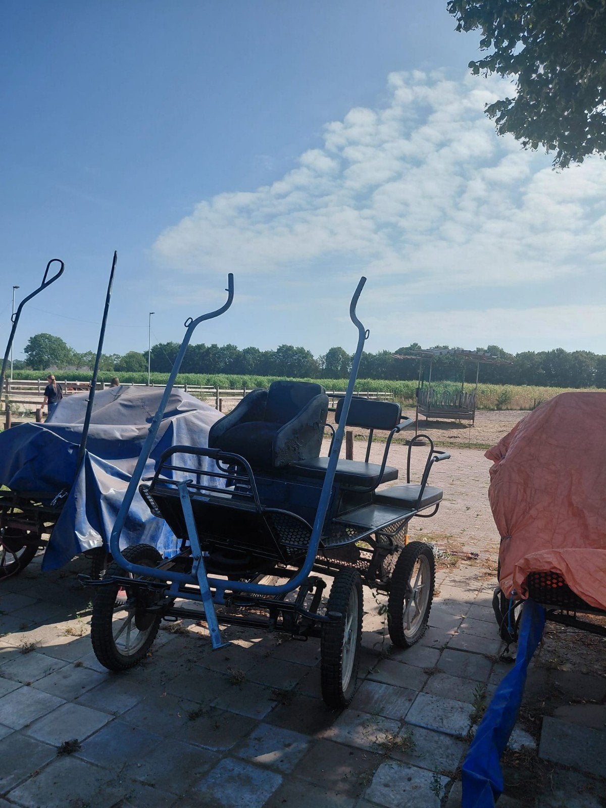 Nette 4 wielige menkoets / recreatiewagen/ rijwagen / rijkar, Dieren en Toebehoren, Gebruikt, Overige typen, Paard of Pony