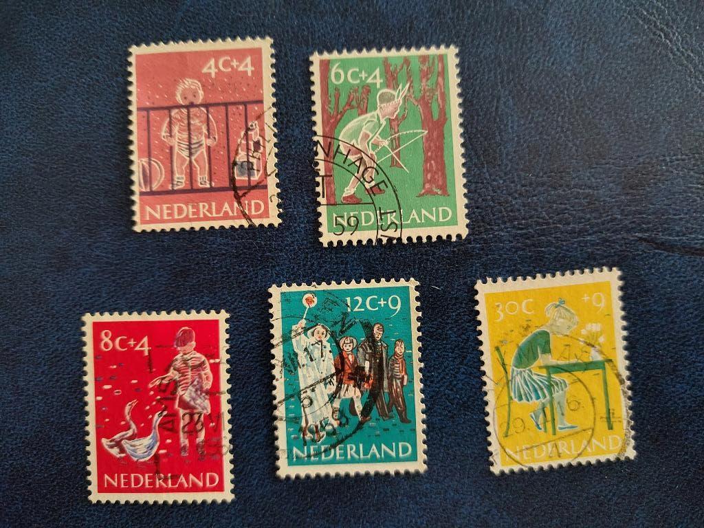 Kinderzegels 1959 NVPH 731-735, Postzegels en Munten, Verzenden, Na 1940, Gestempeld