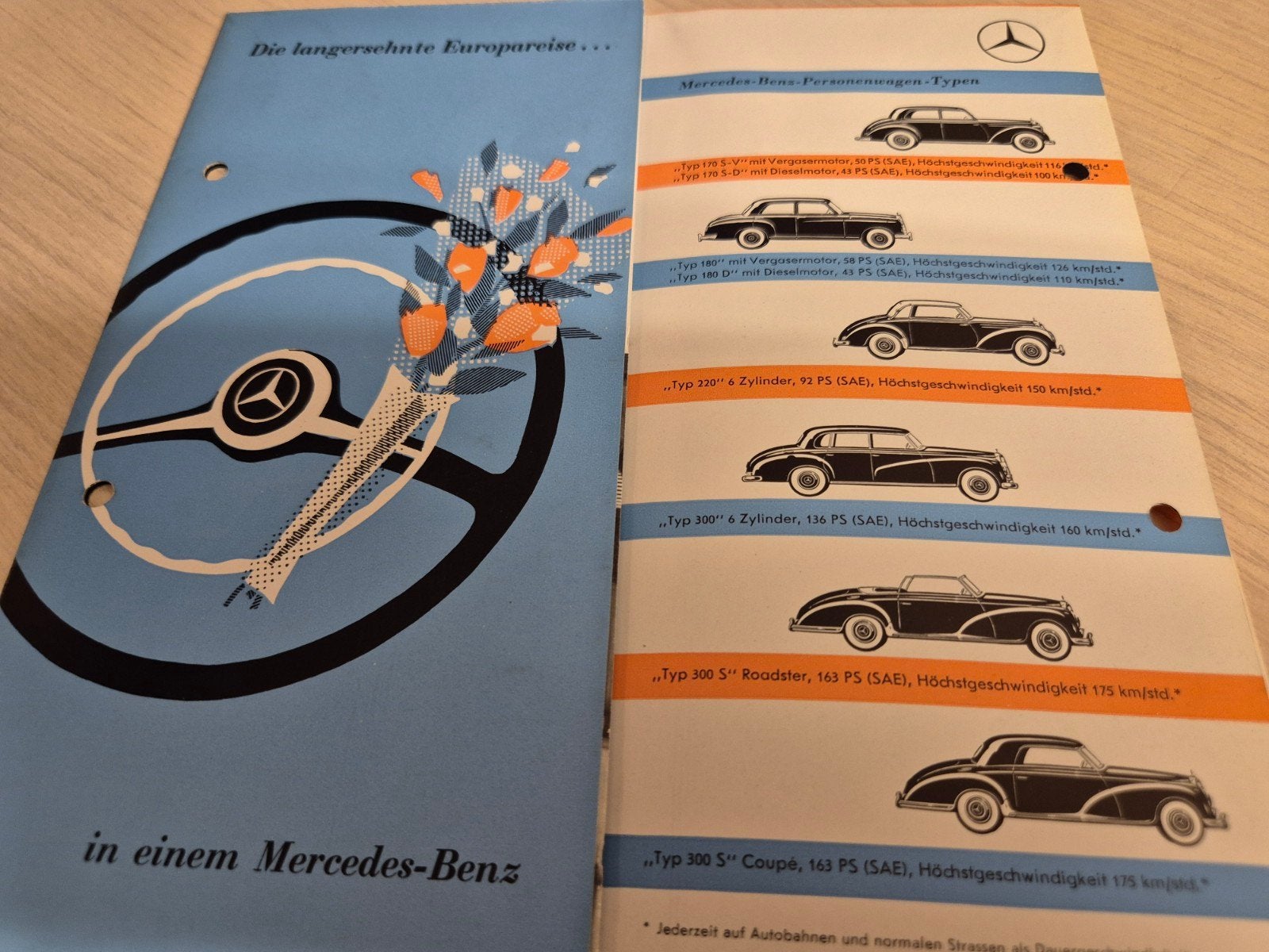 1954 Mercedes jaarprogramma 170 180 220 300S CABRIO coupés, Ophalen of Verzenden, Zo goed als nieuw, Mercedes