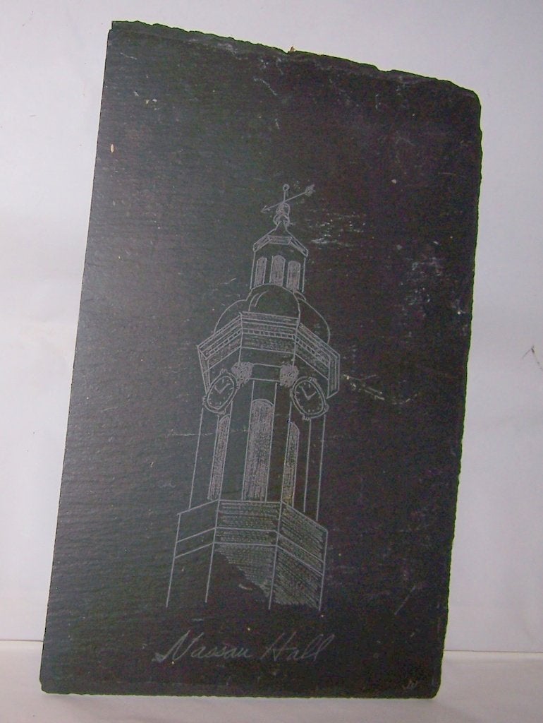 Leisteen dakpaneel Nassau Hall Princeton met gravure. Nwst., Antiek en Kunst, Ophalen of Verzenden