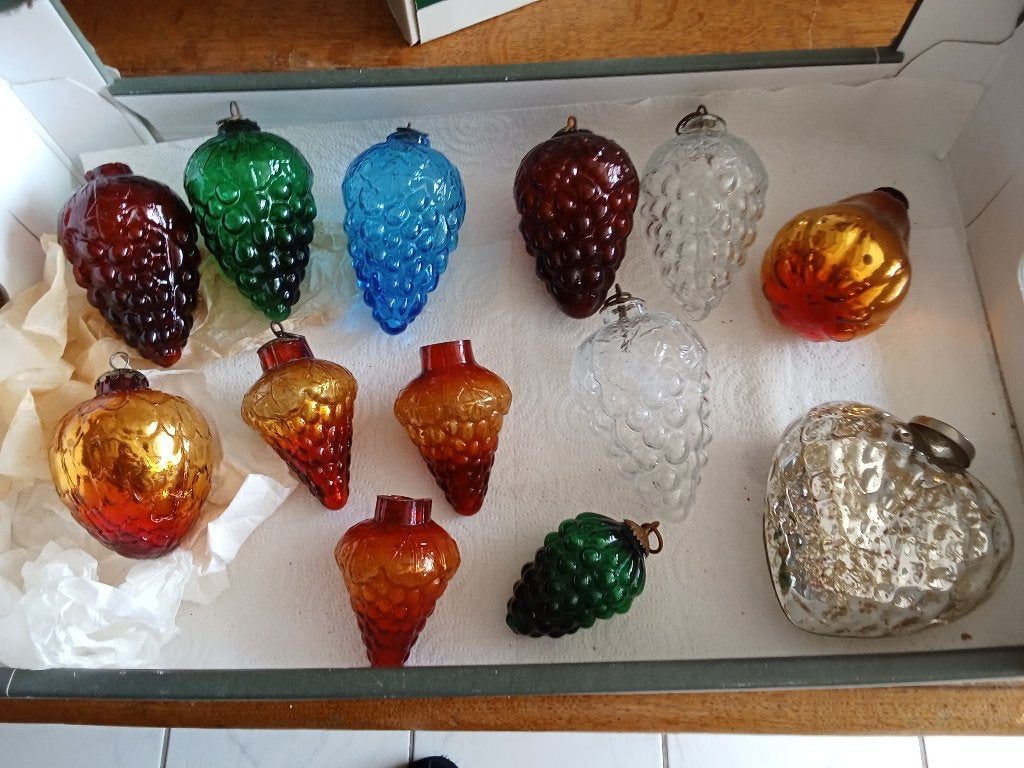 te koop oude dik glazen zware kerstballen verkoop kan per st, Diversen, Ophalen of Verzenden, Gebruikt