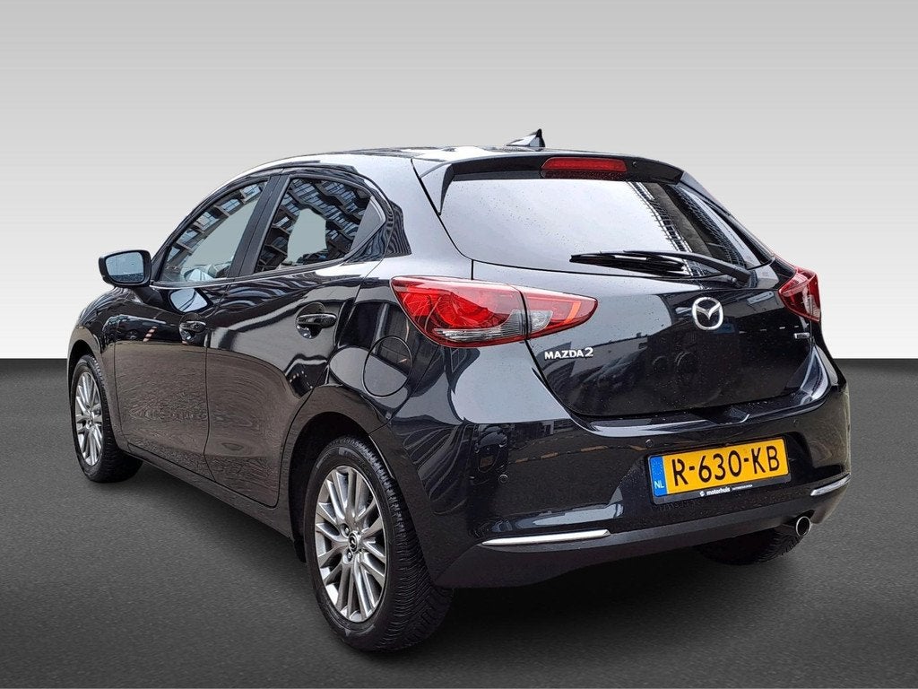 Mazda 2 1.5 SKYACTIV-G 90PK LUXURY NAVI CAMERA HUD LED ECC N, Auto's, Mazda, Euro 6, Zwart, Origineel Nederlands, Bedrijf