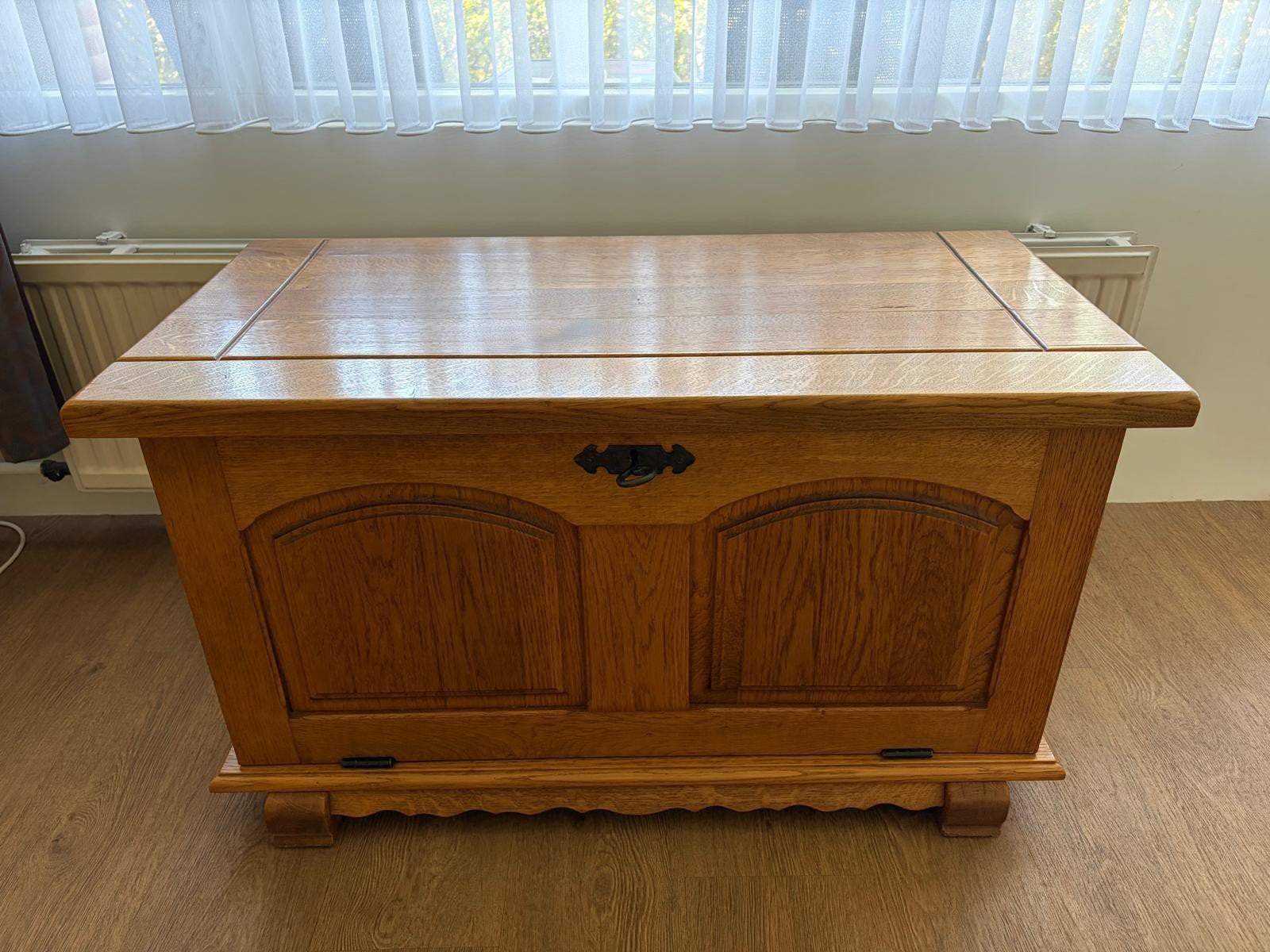 Eiken dekenkist, Ophalen, 50 – 75, Gebruikt, 50 tot 100 cm