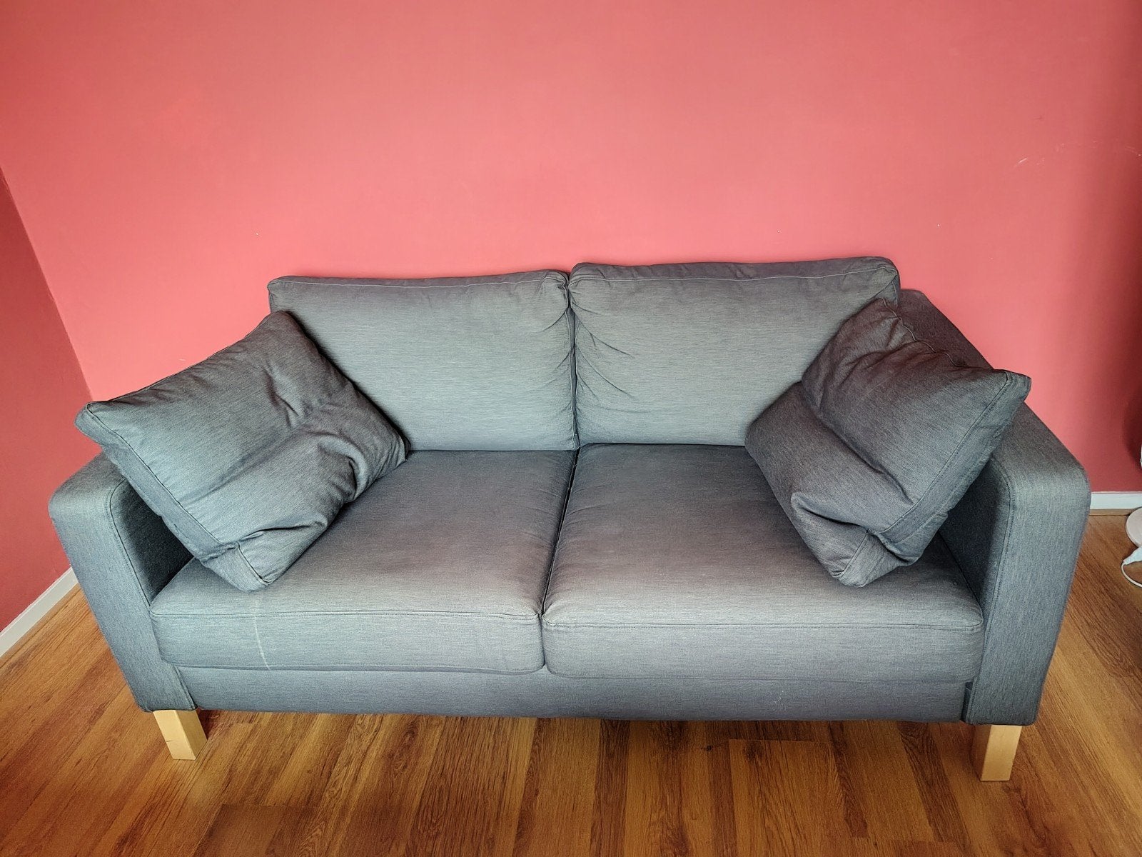 Bank IKEA Karlstad tweepersoons donkergrijs, Ophalen, Gebruikt, 150 tot 200 cm, Tweepersoons
