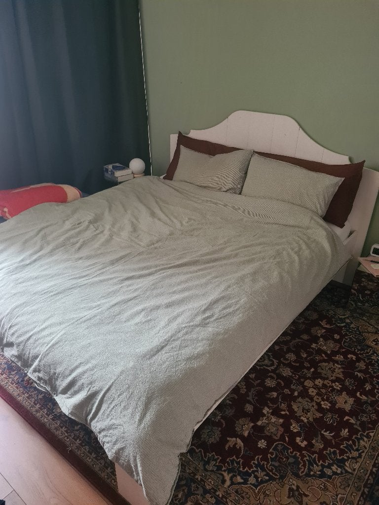 Bed 160x200cm, Huis en Inrichting, Slaapkamer | Bedden, Ophalen, Gebruikt, Wit, Tweepersoons