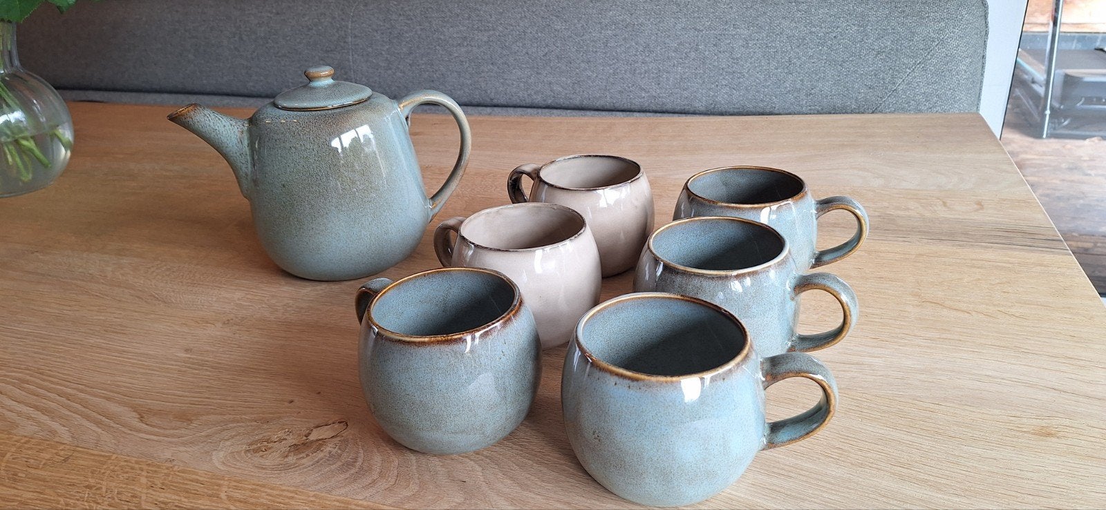 Xenos Toscane mokbollen (6x) en theepot (1x) - Nieuw, Overige merken, Keramiek, Nieuw, Mok