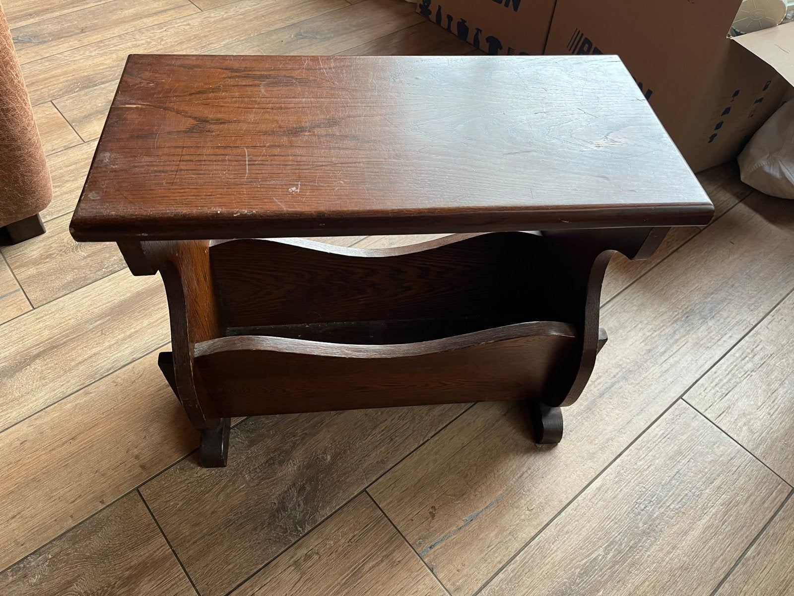 Houten Krantenbak / Lectuurbak - Vintage Stijl, Ophalen, Gebruikt, Vintage, Hout