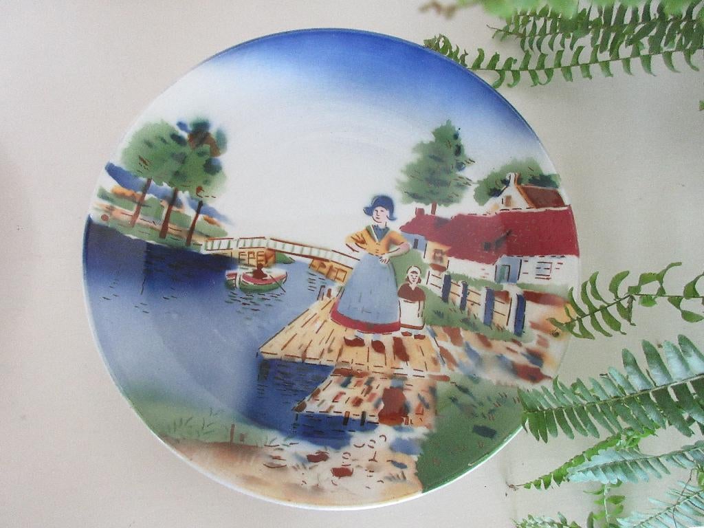 wandbord met oud Hollands tafereel, Ophalen of Verzenden